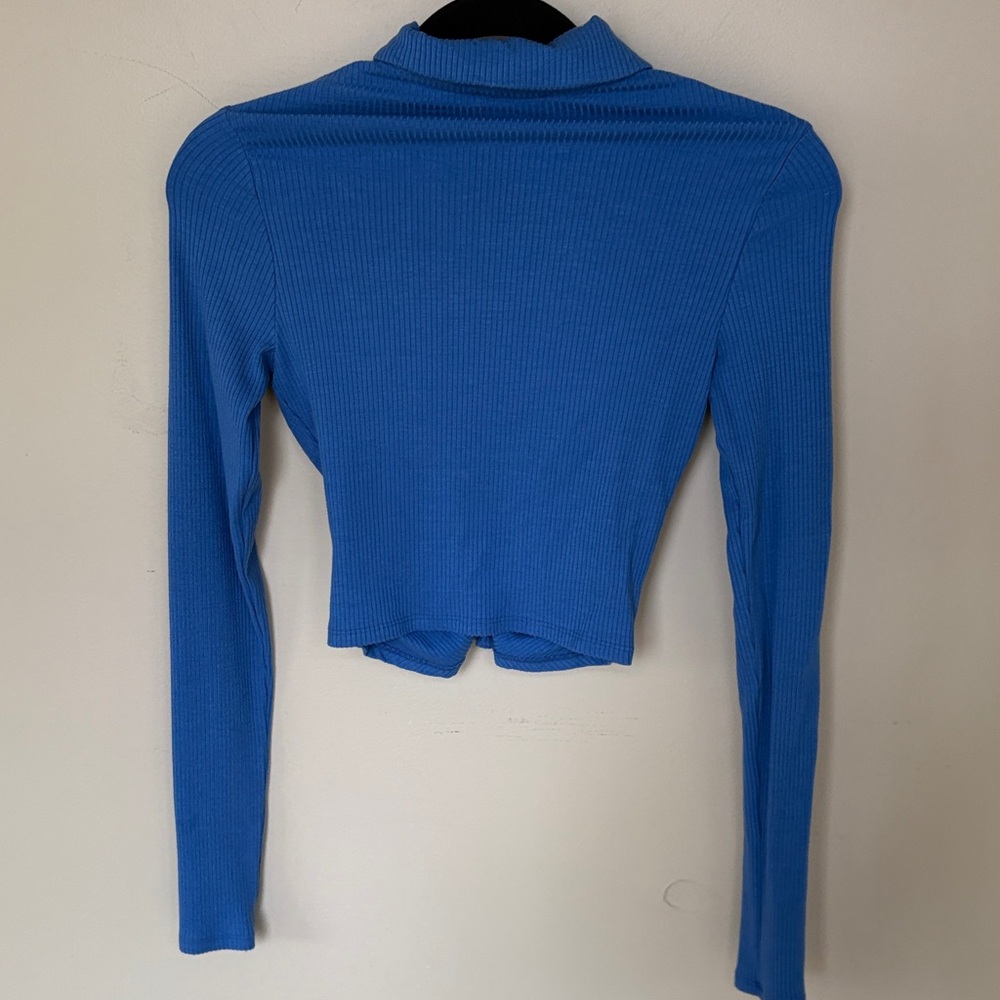 Reformation Blue Button-Up Ribbed Top - Picture 6 of 6